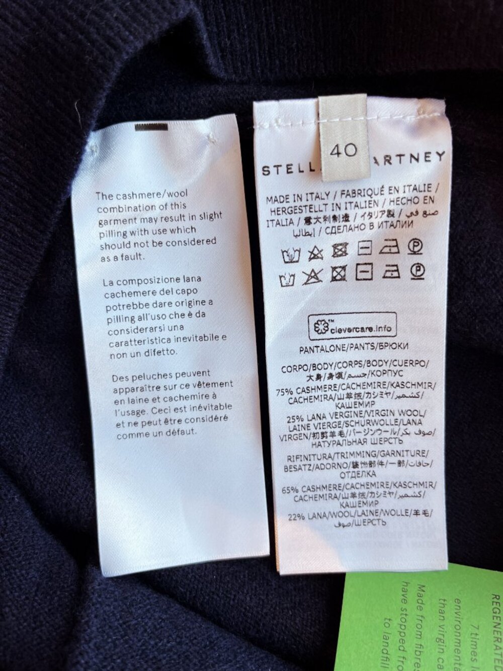 Stella McCartney Cashmere & Wool Joggers in Navy, IT 40, NWT - Picture 10 of 12